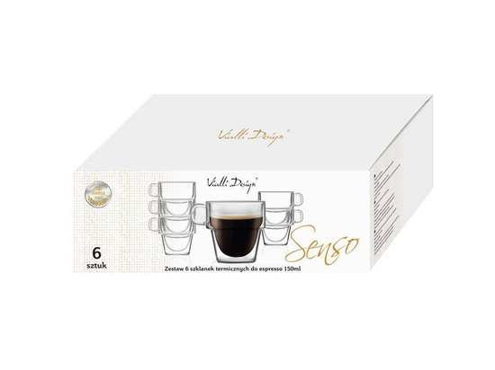 Komplet 6 szklanek do espresso z podwójną ścianką 150ml Senso 27435