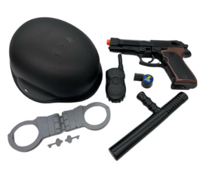 Zestaw Małego Policjanta z Pistoletem 6 Elementów Dźwięk Zabawka dla Dzieci