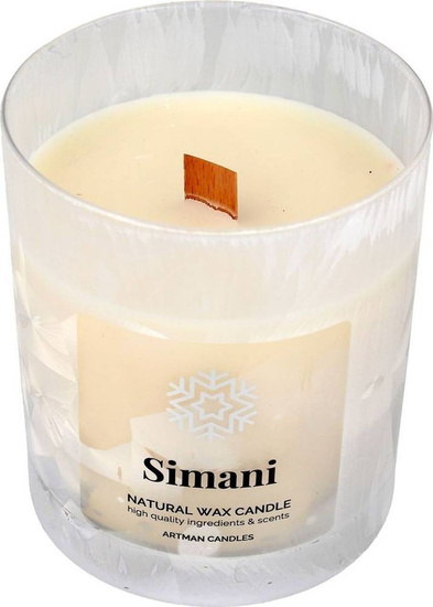 Świeca ORGANIC w szkle woskowa          WINTER SIMANI 8xh10cm