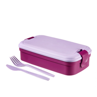 Lunchbox ze sztućcami pojemnik obiadowy CURVER - fioletowy -