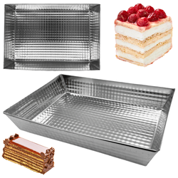 Tradycyjna Blacha do Pieczenia do Ciasta Prostokątna 40x24cm Duża Blaszka Metalowa