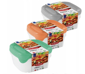 Zestaw Trzech Pojemników Plastikowych na Żywność Curver 0,8l