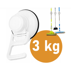 Uchwyt na Mopa Kij Miotłę Wieszak biały Do 3 KG Mocny z Przyssawką