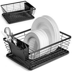 Suszarka na naczynia czarna ociekacz do naczyń 36x30x14,5 cm