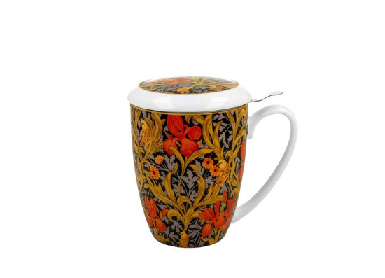 Kubek 380 ml z zaparzaczem ORANGE IRISES by William Morris