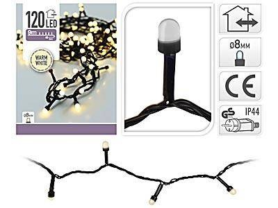 Łańcuch świetlny 120LED 9m ciepły       dioda LED 8mm