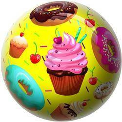 Gumowa Kolorowa Piłka dla Dzieci Pączki Donuty Babeczki Mondo 23 cm