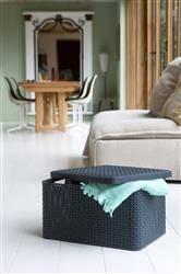 Koszyk  Pudełko z pokrywką L Szary Kosz Pojemnik CURVER