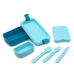 Lunchbox ze sztućcami pojemnik obiadowy CURVER - niebieski -