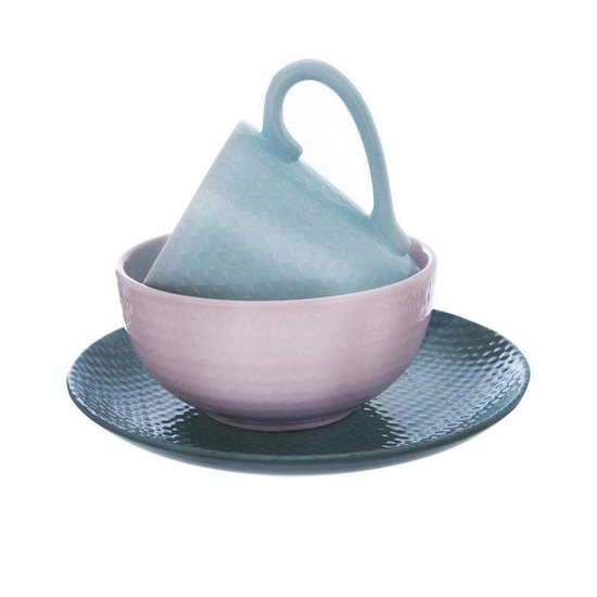 Talerz DESEROWY płaski ceramiczny 21 cm NIEBIESKI