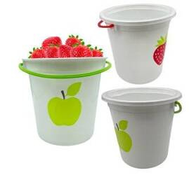 Plastikowe Wiaderko do Zbierania Owoców dla Dzieci 2l z Pokrywką