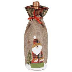 Torebka świąteczna na butelkę wina nalewkę alkohol pokrowiec etui prezent Mikołaj święta 31 cm