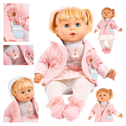 Lalka Bobas Interaktywna Miękka 42cm dla Dziewczynek Śpiewa Mówi po Polsku