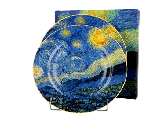 Komplet 2 talerze deserowe STARRY NIGHT inspired by Van Gogh