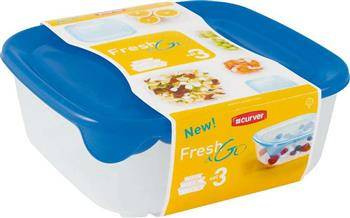 Zestaw 3 Pojemników na Żywność Transparentne Curver