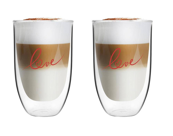 Zestaw 6 szklanek Vita Love 300ml i 6 słomek szklanych 23cm białych 7312