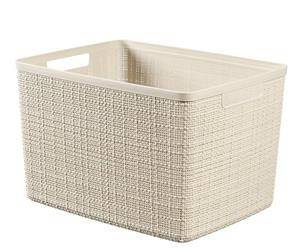 Prostokątny koszyk L Jute Curver 20 L kremowy