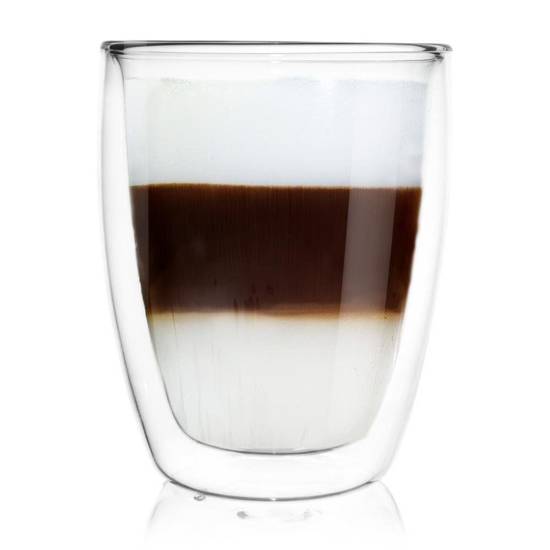 4x Szklanka termiczna z podwójną ścianką do KAWY, latte, 0,33