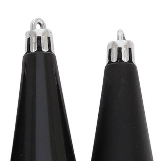 Bombki na choinkę sopelki nietłukące choinkowe świąteczne czarne komplet 4 sztuki 15 cm