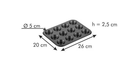 Forma na 12 mini muffinek DELÍCIA 26 x 20 cm Tescoma