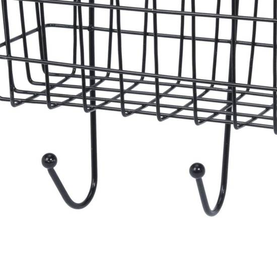 Kosz koszyk METALOWY czarny półka do zawieszenia pod prysznic na drzwi kabinę wieszak