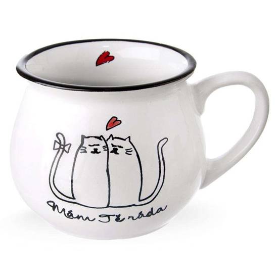 Kubek ceramiczny KOTY kotki z uchem 300 ml do kawy herbaty