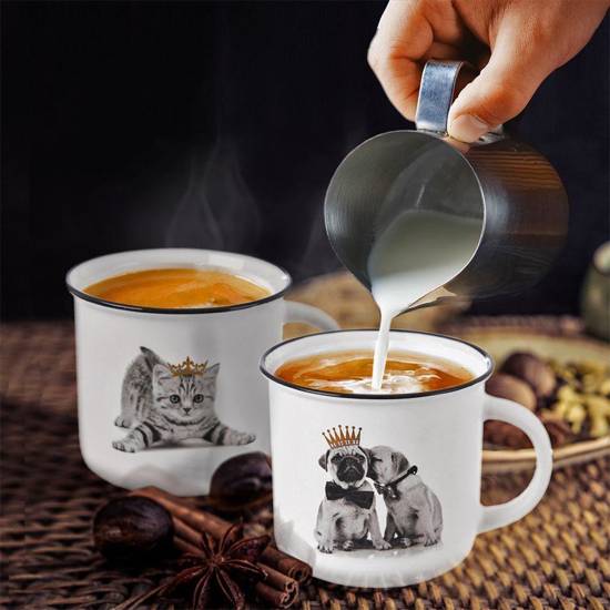 Kubek porcelanowy PSY pies pieski z uchem 420 ml do kawy herbaty