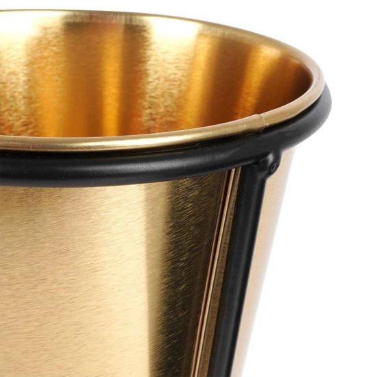 Osłonka doniczka na stojaku metalowa złota / kwietnik 20 cm
