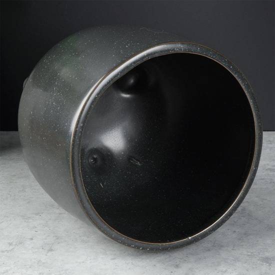 Osłonka na doniczkę ceramiczna czarna 13x15,5 cm