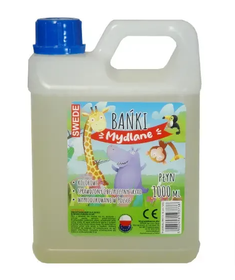 Płyn do Baniek Kanister 1L Duże Kolorowe Bańki Mydlane Uzupełniacz 1000 ml