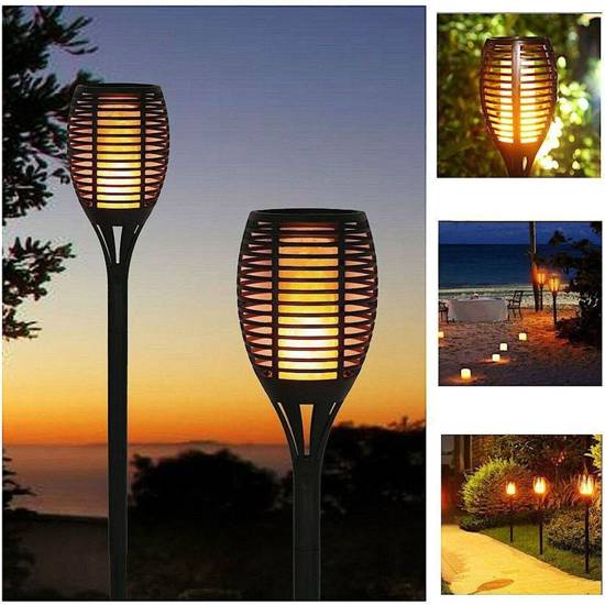 Pochodnia SOLARNA, lampa, lampka ogrodowa ekologiczna, wbijana, LED, 58 cm, PŁOMIEŃ