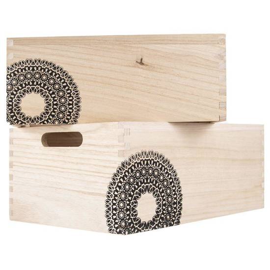 Skrzynka drewniana skrzynia pojemnik MANDALA 26x16