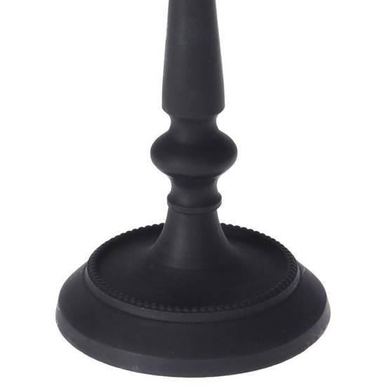 Świecznik aluminiowy stojak podstawka na długą świecę świeczkę czarny loft 18,5 cm