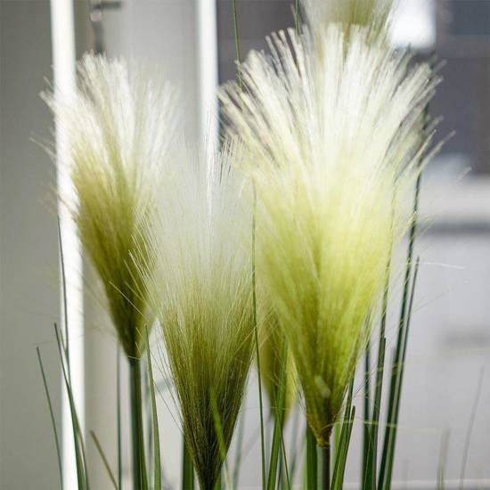 Sztuczna roślina w doniczce dekoracyjna / trawa kwitnąca pampasowa 83 cm