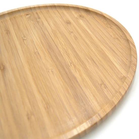 Talerz drewniany BAMBUSOWY okrągły taca patera 20 cm