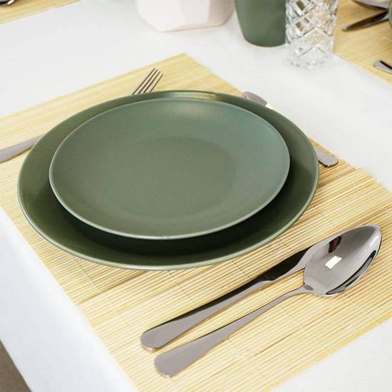 Talerz obiadowy płaski płytki ceramiczny duży zielony ALFA 27 cm