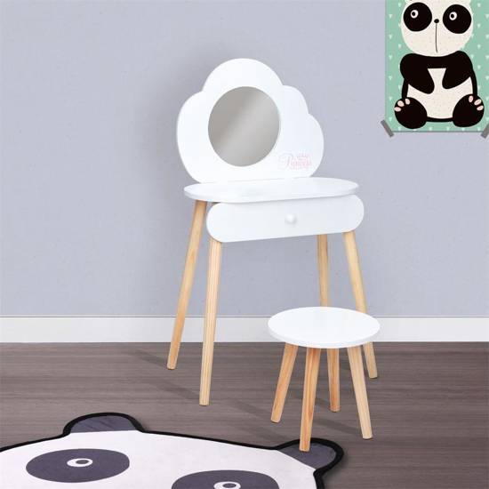 Toaletka DZIECIĘCA drewniana z lustrem dla dziecka dziewczynki