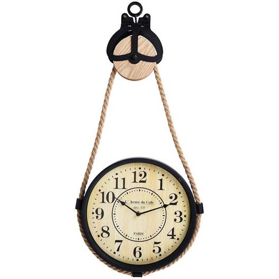 Zegar ścienny, metalowy, NA SZNURZE, linie, retro, loft, 30 cm