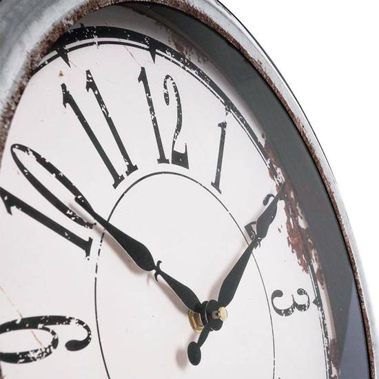 Zegar ścienny metalowy wiszący industrialny okrągły retro vintage loft 31,5 cm