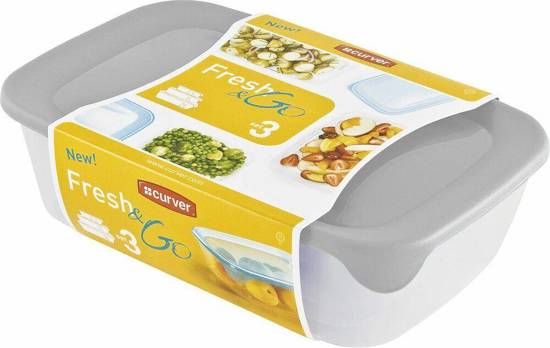 Zestaw Trzech Pojemników Plastikowych  FRESH&GO 2L+1L+0,5L