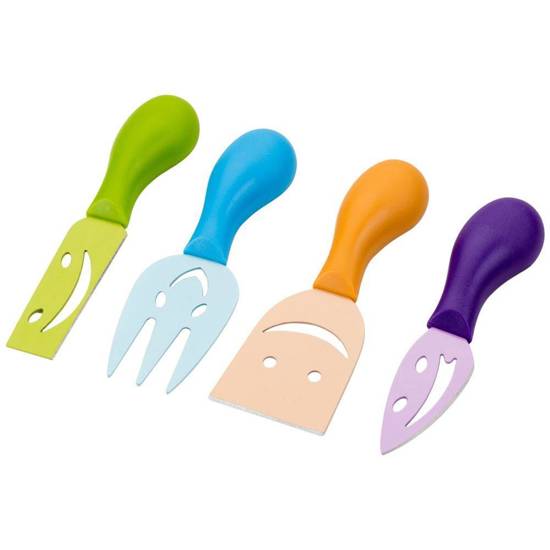 Zestaw noży DO SERA komplet stalowych kolorowych nożyków do krojenia porcjowania