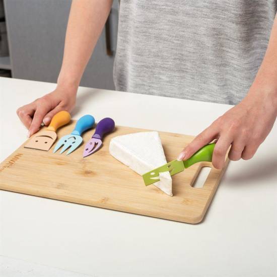 Zestaw noży DO SERA komplet stalowych kolorowych nożyków do krojenia porcjowania